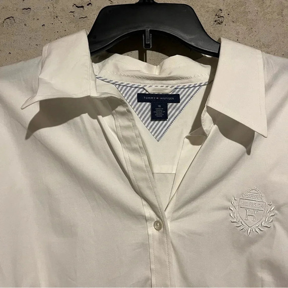 Tommy Hilfiger NWT Womens White 3/4 Sleeve Button-Down Top Shirt Plus Size 18 - Picture 3 of 11